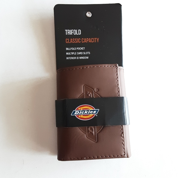 Men's Dickies Leather Logo Embossed Trifold Wallet NEW - Picture 4 of 7